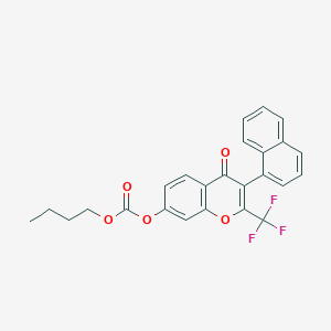 molecular formula C25H19F3O5 B3752124 butyl 3-(1-naphthyl)-4-oxo-2-(trifluoromethyl)-4H-chromen-7-yl carbonate 