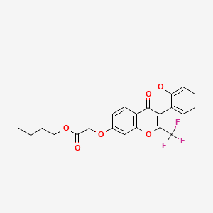 molecular formula C23H21F3O6 B3752163 butyl {[3-(2-methoxyphenyl)-4-oxo-2-(trifluoromethyl)-4H-chromen-7-yl]oxy}acetate 