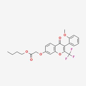 butyl {[3-(2-methoxyphenyl)-4-oxo-2-(trifluoromethyl)-4H-chromen-7-yl]oxy}acetate