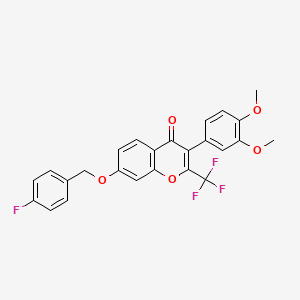 3-(3,4-dimethoxyphenyl)-7-[(4-fluorobenzyl)oxy]-2-(trifluoromethyl)-4H-chromen-4-one