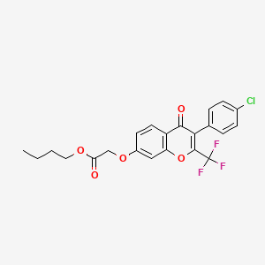 butyl {[3-(4-chlorophenyl)-4-oxo-2-(trifluoromethyl)-4H-chromen-7-yl]oxy}acetate