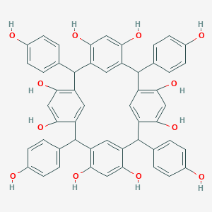 molecular formula C52H40O12 B375219 2,8,14,20-tetrakis(4-hydroxyphenyl)pentacyclo[19.3.1.1(3),?.1?,(1)(3).1(1)?,(1)?]octacosa-1(25),3,5,7(28),9,11,13(27),15(26),16,18,21,23-dodecaen-4,6,10,12,16,18,22,24-octol 