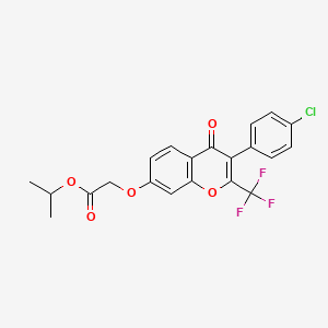 molecular formula C21H16ClF3O5 B3752191 isopropyl {[3-(4-chlorophenyl)-4-oxo-2-(trifluoromethyl)-4H-chromen-7-yl]oxy}acetate 