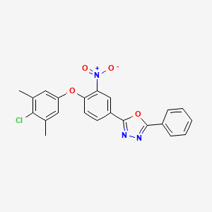 molecular formula C22H16ClN3O4 B3752194 2-[4-(4-chloro-3,5-dimethylphenoxy)-3-nitrophenyl]-5-phenyl-1,3,4-oxadiazole 