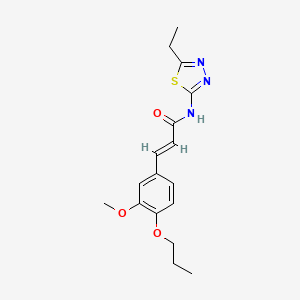 molecular formula C17H21N3O3S B3752197 N-(5-ethyl-1,3,4-thiadiazol-2-yl)-3-(3-methoxy-4-propoxyphenyl)acrylamide 