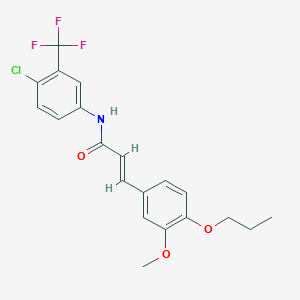 molecular formula C20H19ClF3NO3 B3752210 N-[4-chloro-3-(trifluoromethyl)phenyl]-3-(3-methoxy-4-propoxyphenyl)acrylamide 