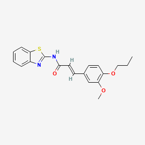 molecular formula C20H20N2O3S B3752213 N-1,3-benzothiazol-2-yl-3-(3-methoxy-4-propoxyphenyl)acrylamide 