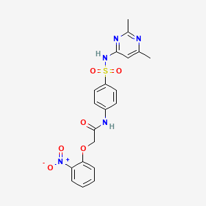 molecular formula C20H19N5O6S B3752224 N-(4-{[(2,6-dimethyl-4-pyrimidinyl)amino]sulfonyl}phenyl)-2-(2-nitrophenoxy)acetamide 