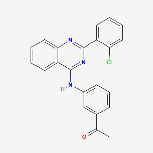 molecular formula C22H16ClN3O B3752297 1-(3-{[2-(2-chlorophenyl)-4-quinazolinyl]amino}phenyl)ethanone 