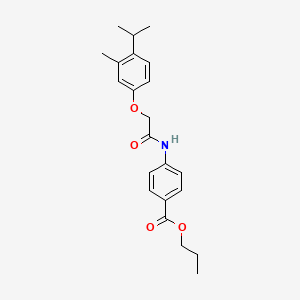 molecular formula C22H27NO4 B3752318 propyl 4-{[(4-isopropyl-3-methylphenoxy)acetyl]amino}benzoate 