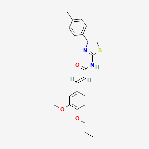 3-(3-methoxy-4-propoxyphenyl)-N-[4-(4-methylphenyl)-1,3-thiazol-2-yl]acrylamide