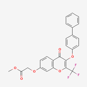 METHYL 2-[(3-{[1,1'-BIPHENYL]-4-YLOXY}-4-OXO-2-(TRIFLUOROMETHYL)-4H-CHROMEN-7-YL)OXY]ACETATE