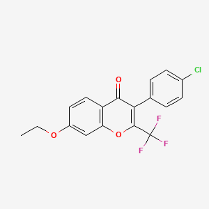 3-(4-chlorophenyl)-7-ethoxy-2-(trifluoromethyl)-4H-chromen-4-one