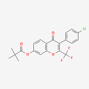 3-(4-chlorophenyl)-4-oxo-2-(trifluoromethyl)-4H-chromen-7-yl pivalate