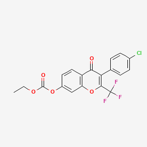 3-(4-chlorophenyl)-4-oxo-2-(trifluoromethyl)-4H-chromen-7-yl ethyl carbonate