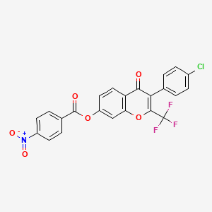 3-(4-chlorophenyl)-4-oxo-2-(trifluoromethyl)-4H-chromen-7-yl 4-nitrobenzoate