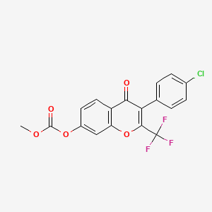 3-(4-chlorophenyl)-4-oxo-2-(trifluoromethyl)-4H-chromen-7-yl methyl carbonate