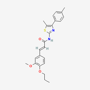 3-(3-methoxy-4-propoxyphenyl)-N-[5-methyl-4-(4-methylphenyl)-1,3-thiazol-2-yl]acrylamide