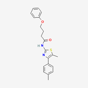 N-[(2Z)-5-methyl-4-(4-methylphenyl)-1,3-thiazol-2(3H)-ylidene]-4-phenoxybutanamide