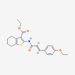 molecular formula C22H25NO4S B3752681 ETHYL 2-[(2E)-3-(4-ETHOXYPHENYL)PROP-2-ENAMIDO]-4,5,6,7-TETRAHYDRO-1-BENZOTHIOPHENE-3-CARBOXYLATE 