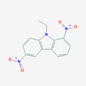 molecular formula C14H11N3O4 B375269 9-ethyl-1,6-bisnitro-9H-carbazole 