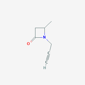 molecular formula C7H9NO B037527 2-Azetidinone,4-methyl-1-(2-propynyl)-(9CI) CAS No. 124443-42-1