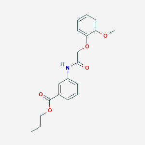 PROPYL 3-[2-(2-METHOXYPHENOXY)ACETAMIDO]BENZOATE