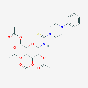 molecular formula C25H33N3O9S B375286 [3,4,5-Triacetyloxy-6-[(4-phenylpiperazine-1-carbothioyl)amino]oxan-2-yl]methyl acetate 