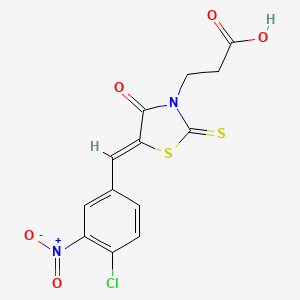 3-[5-(4-chloro-3-nitrobenzylidene)-4-oxo-2-thioxo-1,3-thiazolidin-3-yl]propanoic acid