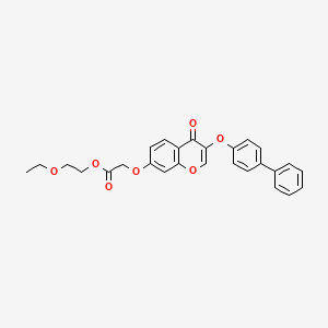 2-ethoxyethyl {[3-(4-biphenylyloxy)-4-oxo-4H-chromen-7-yl]oxy}acetate