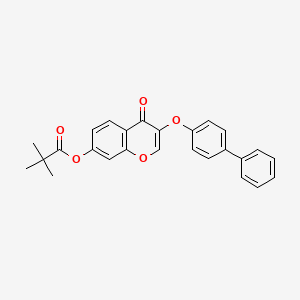 molecular formula C26H22O5 B3752911 [4-Oxo-3-(4-phenylphenoxy)chromen-7-yl] 2,2-dimethylpropanoate 