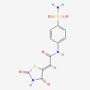 molecular formula C11H9N3O5S2 B3752958 N-[4-(aminosulfonyl)phenyl]-2-(2,4-dioxo-1,3-thiazolidin-5-ylidene)acetamide 