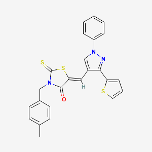 3-(4-methylbenzyl)-5-{[1-phenyl-3-(2-thienyl)-1H-pyrazol-4-yl]methylene}-2-thioxo-1,3-thiazolidin-4-one