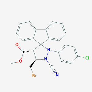 molecular formula C25H19BrClN3O2 B375302 methyl 3-(bromomethyl)-1-(4-chlorophenyl)-2-cyanospiro[pyrazolidine-5,9'-(9'H)-fluorene]-4-carboxylate 