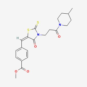 methyl 4-({3-[3-(4-methyl-1-piperidinyl)-3-oxopropyl]-4-oxo-2-thioxo-1,3-thiazolidin-5-ylidene}methyl)benzoate