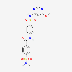 molecular formula C20H21N5O6S2 B3753044 4-(dimethylsulfamoyl)-N-[4-[(6-methoxypyrimidin-4-yl)sulfamoyl]phenyl]benzamide 