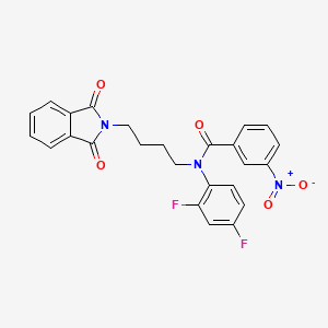 molecular formula C25H19F2N3O5 B3753046 N-(2,4-difluorophenyl)-N-[4-(1,3-dioxoisoindol-2-yl)butyl]-3-nitrobenzamide 