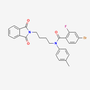 4-bromo-N-[4-(1,3-dioxo-1,3-dihydro-2H-isoindol-2-yl)butyl]-2-fluoro-N-(4-methylphenyl)benzamide