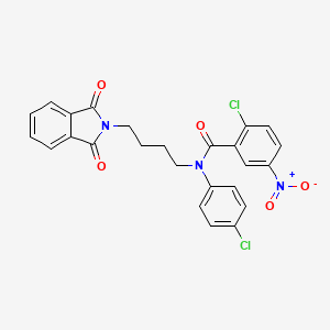 2-chloro-N-(4-chlorophenyl)-N-[4-(1,3-dioxo-1,3-dihydro-2H-isoindol-2-yl)butyl]-5-nitrobenzamide