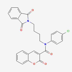 molecular formula C28H21ClN2O5 B3753091 N-(4-chlorophenyl)-N-[4-(1,3-dioxo-1,3-dihydro-2H-isoindol-2-yl)butyl]-2-oxo-2H-chromene-3-carboxamide 