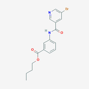 molecular formula C17H17BrN2O3 B3753110 BUTYL 3-(5-BROMOPYRIDINE-3-AMIDO)BENZOATE 