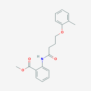 molecular formula C19H21NO4 B3753189 methyl 2-{[4-(2-methylphenoxy)butanoyl]amino}benzoate 