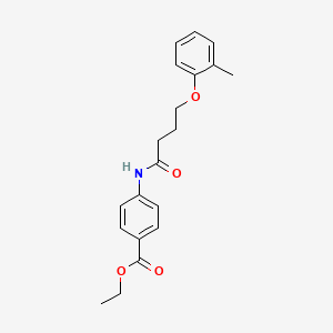 molecular formula C20H23NO4 B3753197 ETHYL 4-[4-(2-METHYLPHENOXY)BUTANAMIDO]BENZOATE 