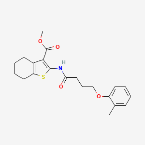 molecular formula C21H25NO4S B3753232 METHYL 2-[4-(2-METHYLPHENOXY)BUTANAMIDO]-4,5,6,7-TETRAHYDRO-1-BENZOTHIOPHENE-3-CARBOXYLATE 