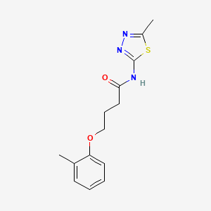 molecular formula C14H17N3O2S B3753246 4-(2-methylphenoxy)-N-(5-methyl-1,3,4-thiadiazol-2-yl)butanamide 