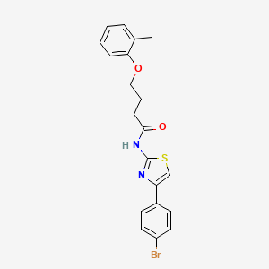 molecular formula C20H19BrN2O2S B3753257 N-[4-(4-bromophenyl)-1,3-thiazol-2-yl]-4-(2-methylphenoxy)butanamide 