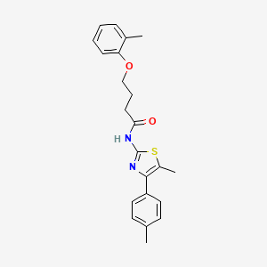 molecular formula C22H24N2O2S B3753266 N-[5-methyl-4-(4-methylphenyl)-1,3-thiazol-2-yl]-4-(2-methylphenoxy)butanamide 