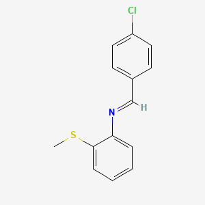 (4-chlorobenzylidene)[2-(methylthio)phenyl]amine