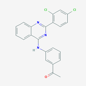 1-(3-{[2-(2,4-DICHLOROPHENYL)QUINAZOLIN-4-YL]AMINO}PHENYL)ETHAN-1-ONE