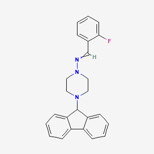 4-(9H-fluoren-9-yl)-N-(2-fluorobenzylidene)piperazin-1-amine